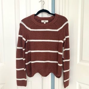Rust and white colored sweater